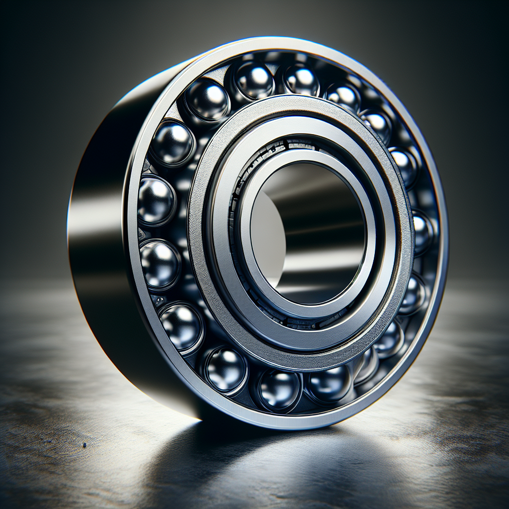 A close-up view of a trailer wheel bearing with metallic texture and intricate engineering details.