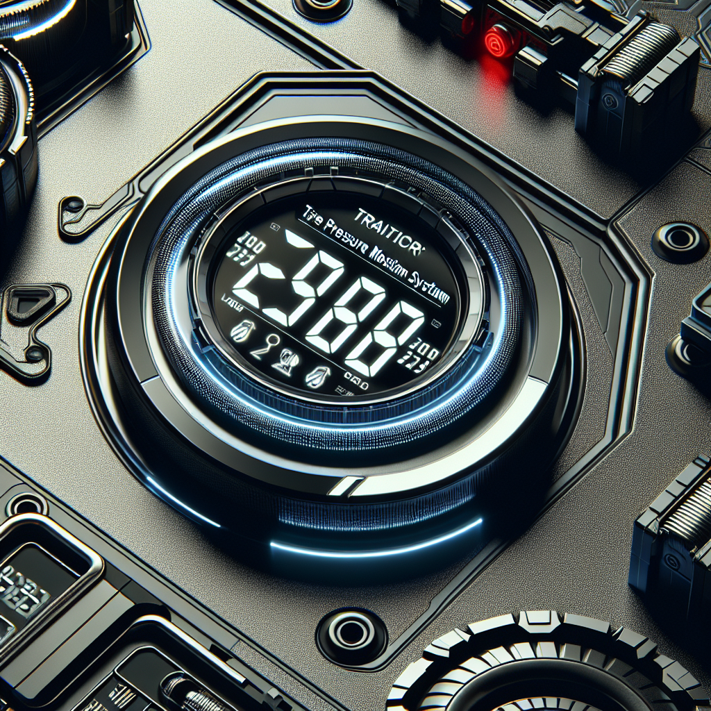 Close-up of a trailer tire pressure monitoring system dashboard showing real-time tire pressure readings.