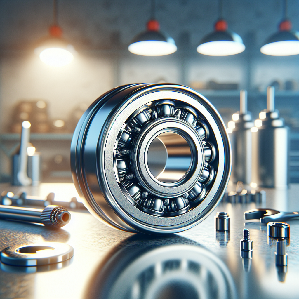 Close-up of trailer wheel bearings in a workshop setting, with tools visible.