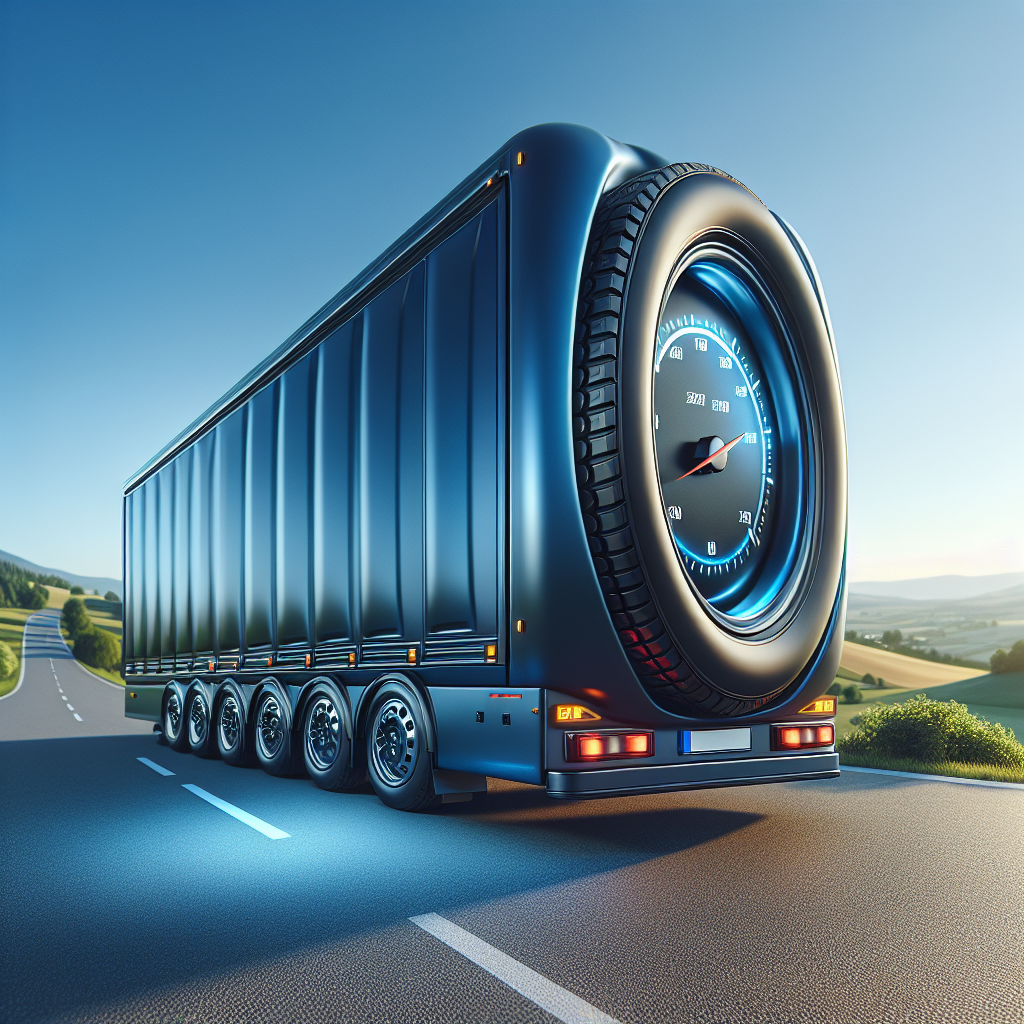 A trailer parked on a scenic road with well-inflated tires and a clear sky.