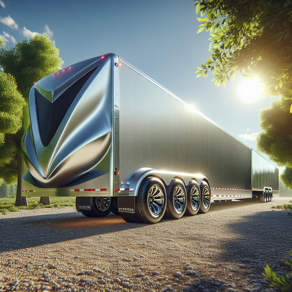 A trailer with well-inflated tires in a scenic outdoor setting.