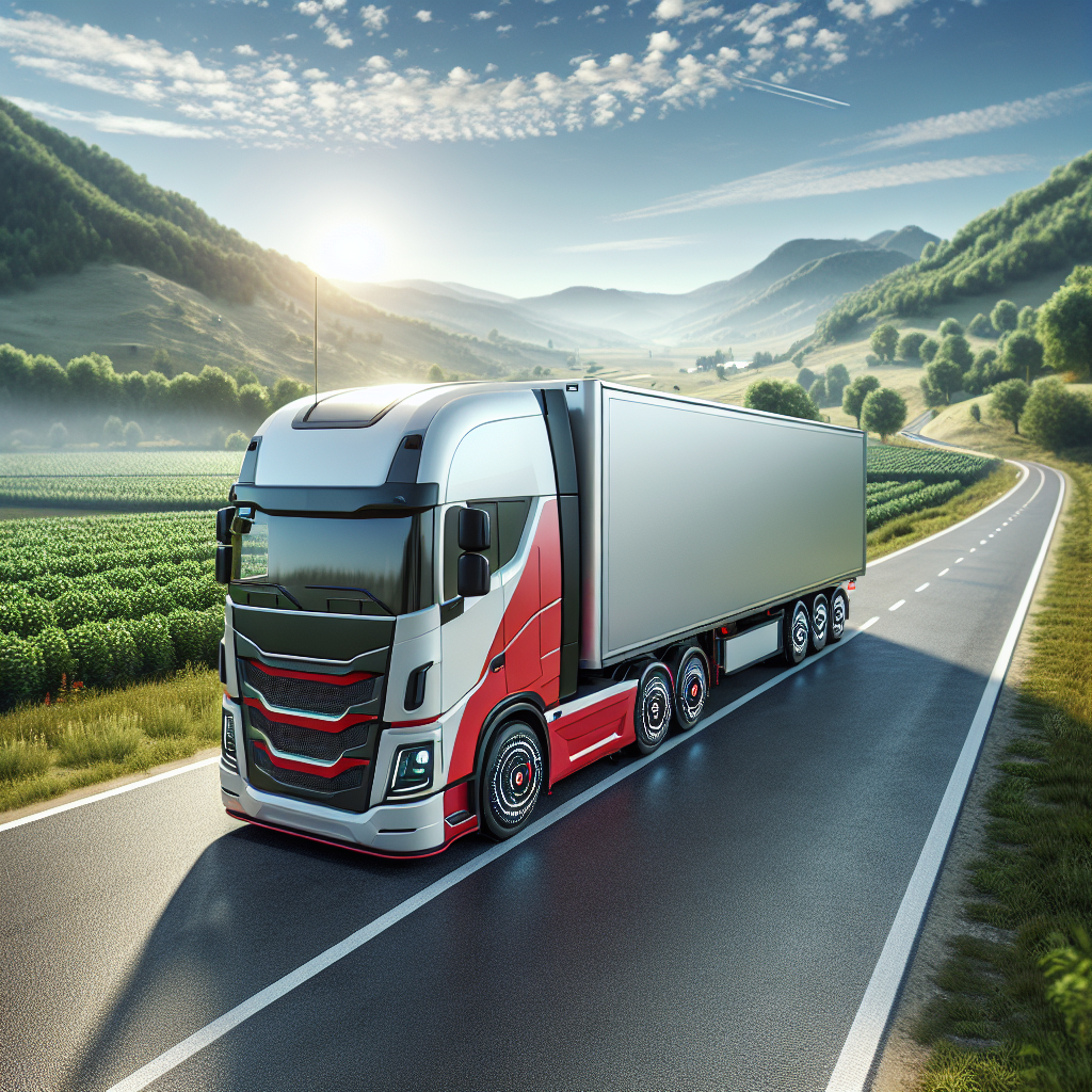 A modern trailer with tire pressure monitoring sensors parked on a scenic road.