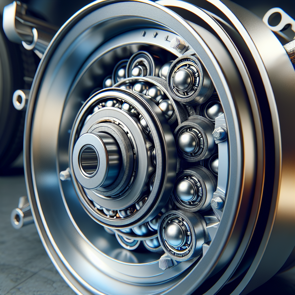 Close-up view of trailer bearings inside a wheel hub.