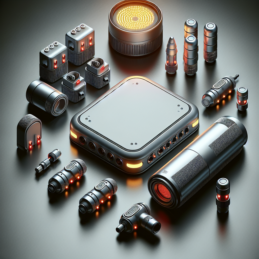 An exploded view of a tire pressure monitoring system (TPMS) showing sensors, receiver unit, and dashboard warning indicator.