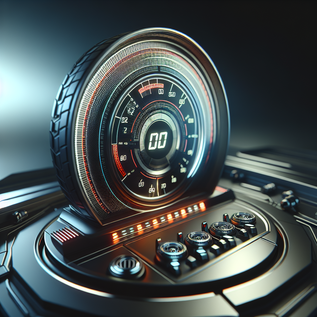 A digital dashboard showcasing tire pressure monitoring system readings in a modern vehicle.