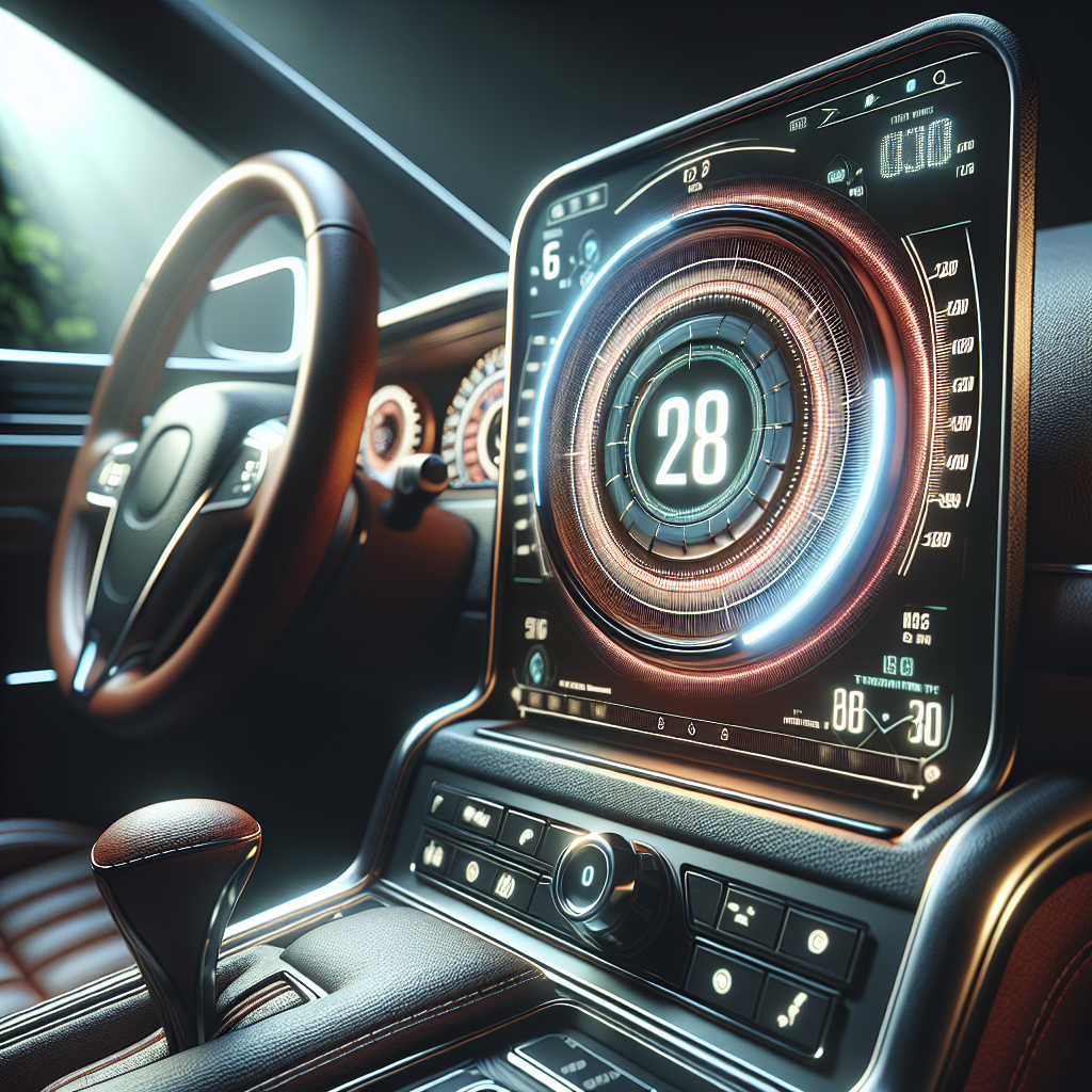 A tire pressure monitoring system displayed on a vehicle dashboard.