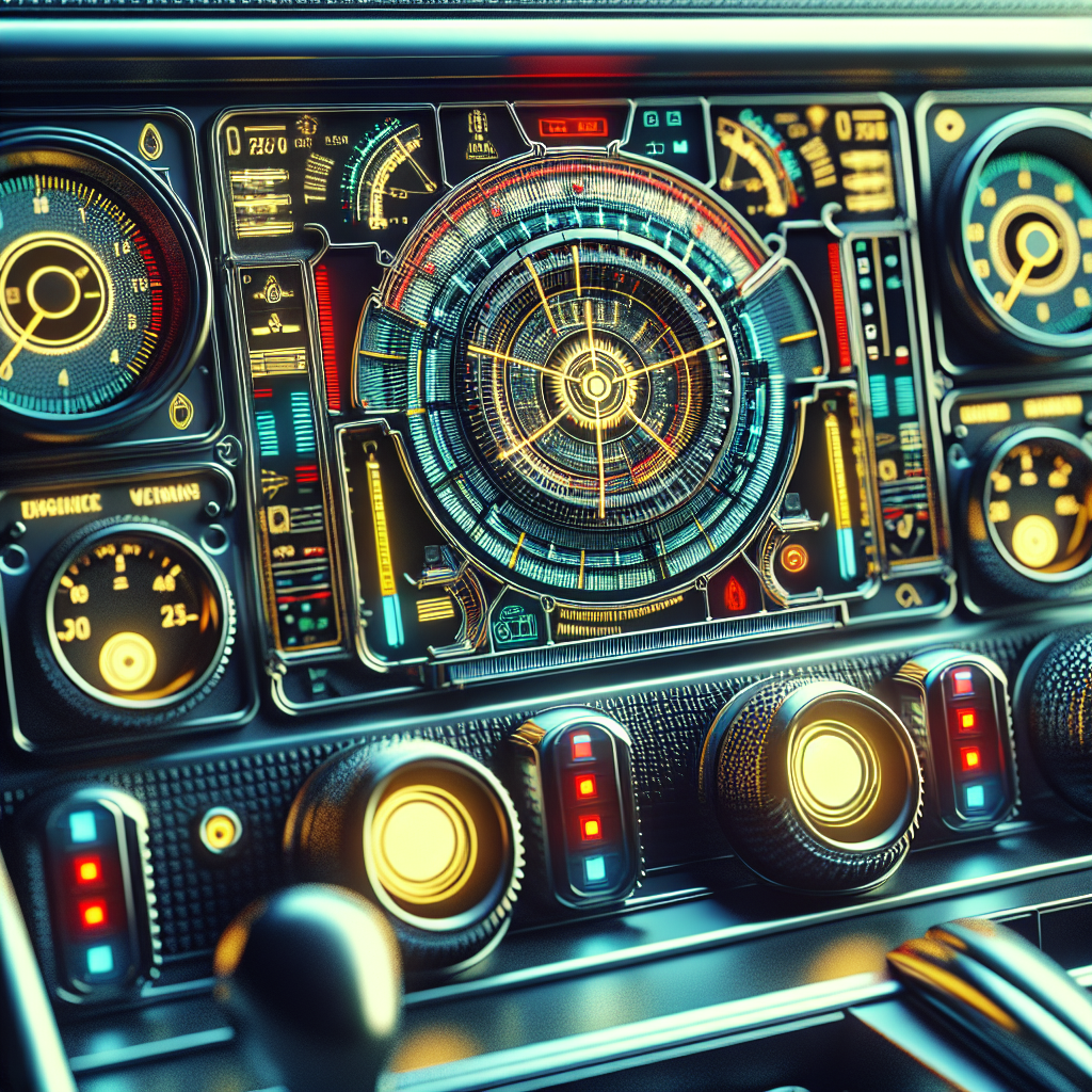 A detailed view of a tire pressure monitoring system on a modern car dashboard.