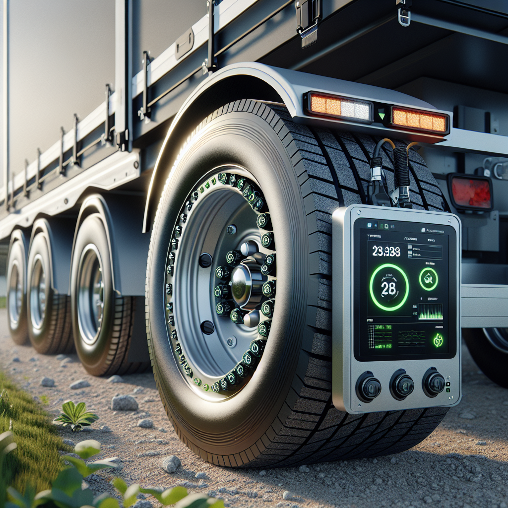 A tire mobility system with innovative monitoring technology on a trailer.