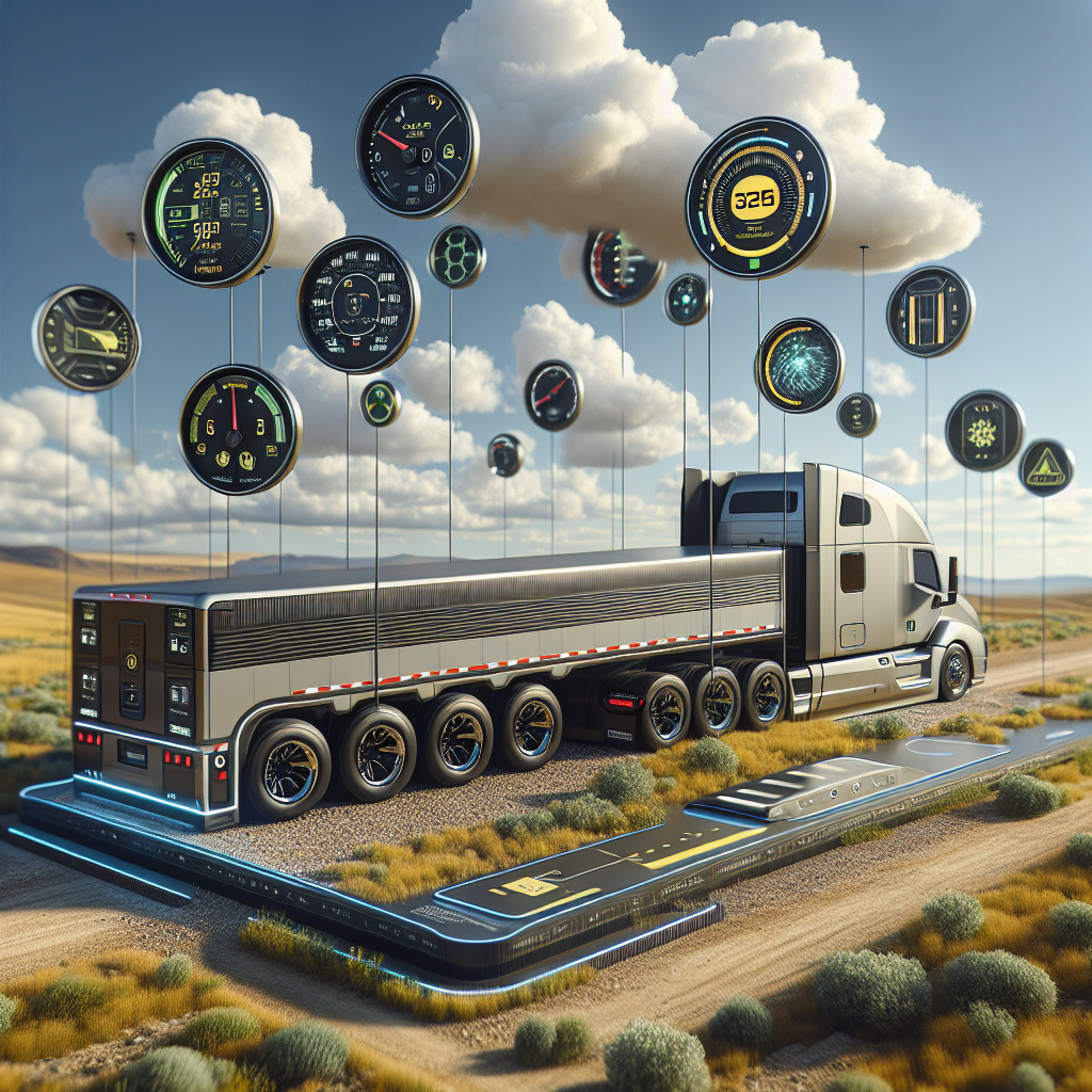 A modern sensor trailer in a rugged outdoor setting, showcasing various sensors and monitoring features.