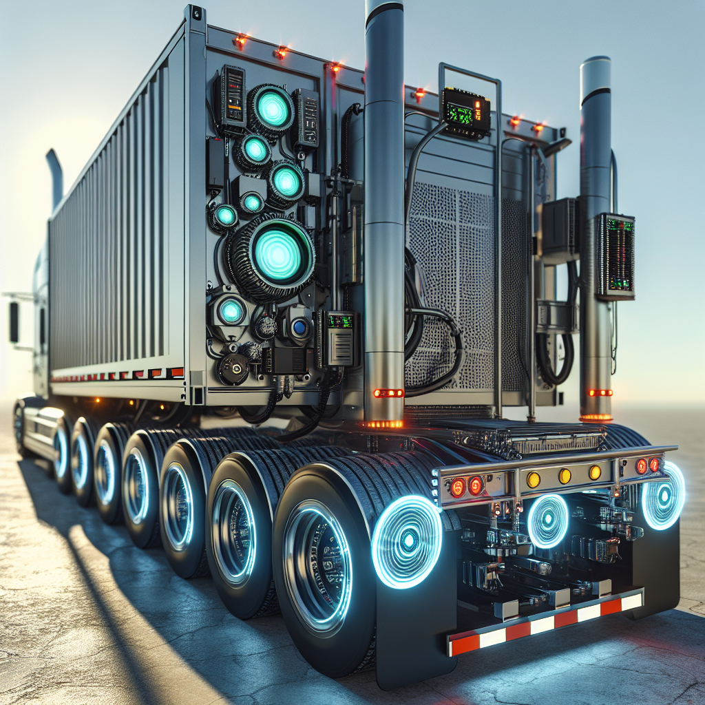 A heavy-duty trailer showcasing the Tirex Advanced Thermal Sensor technology.