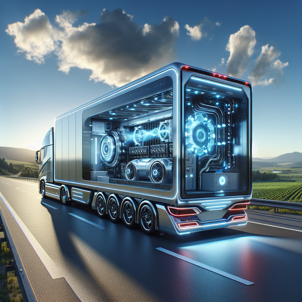 A high-tech trailer featuring advanced thermal sensor technology on a highway.