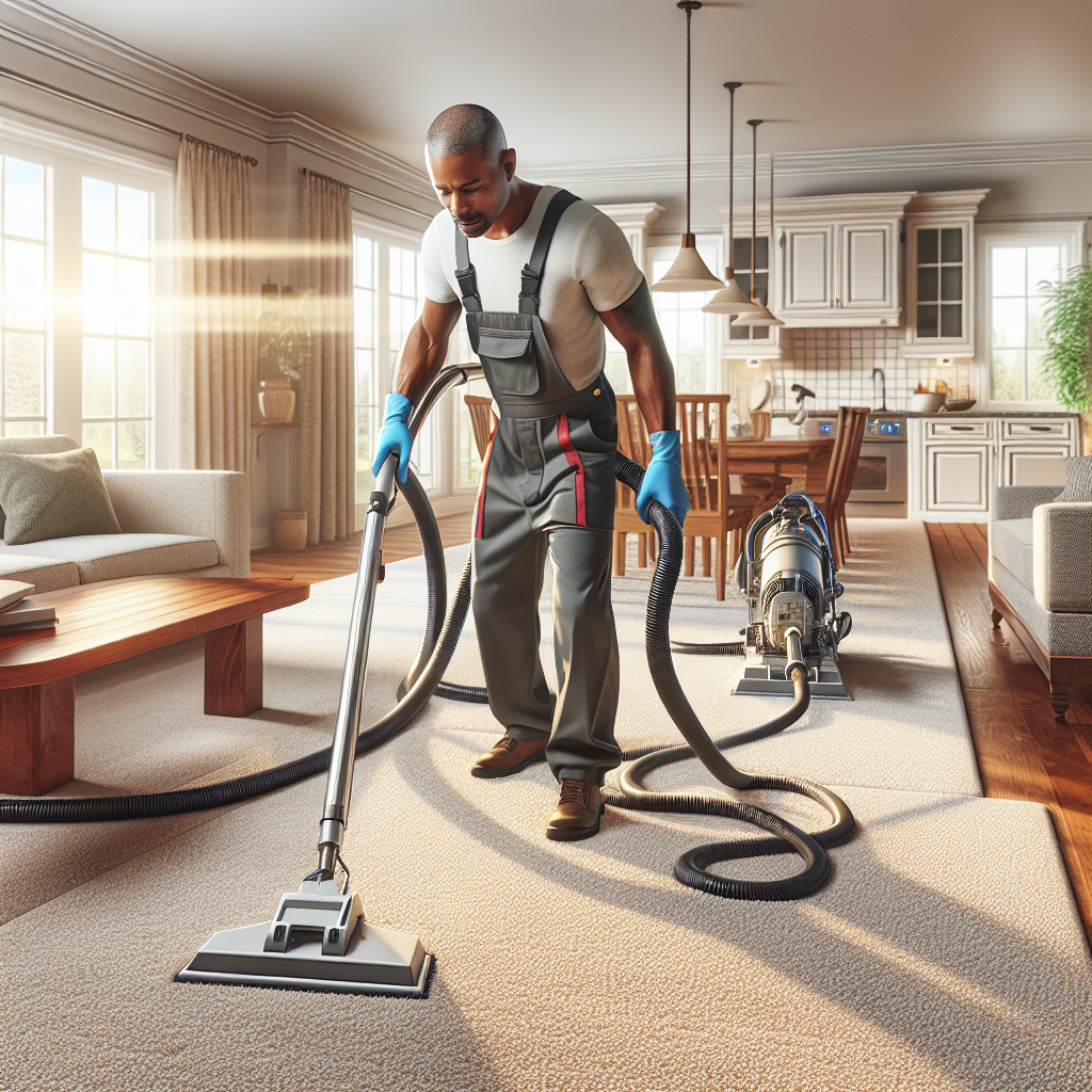 Carpet cleaning in Omaha with professional equipment in a residential setting.