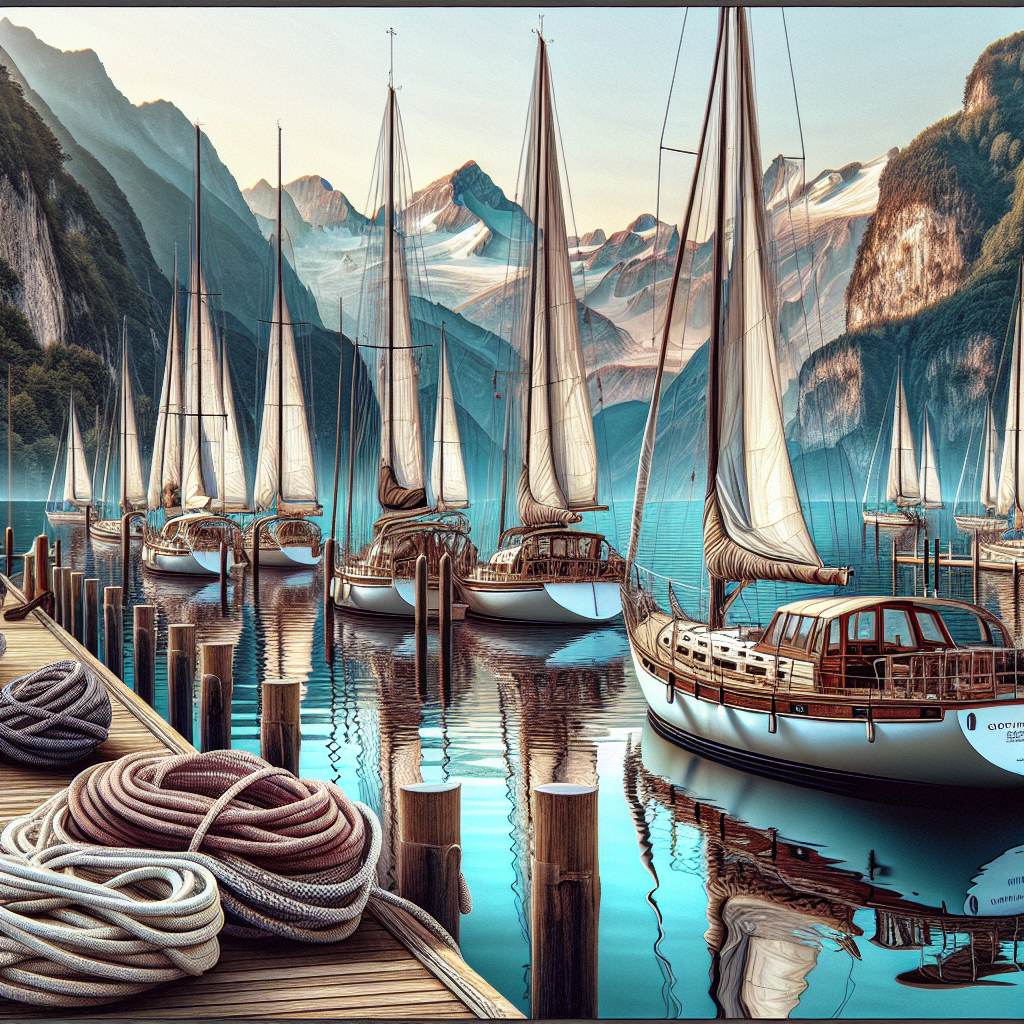 A realistic image of sailboats docked at a marina.