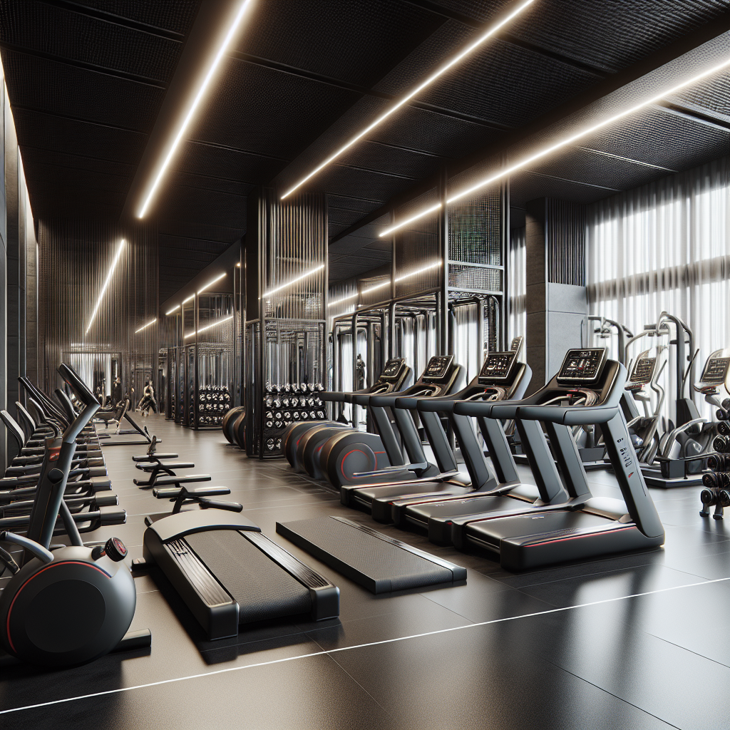 A modern gym showcasing high-quality Life Fitness equipment like treadmills, ellipticals, strength training machines, and free weights.