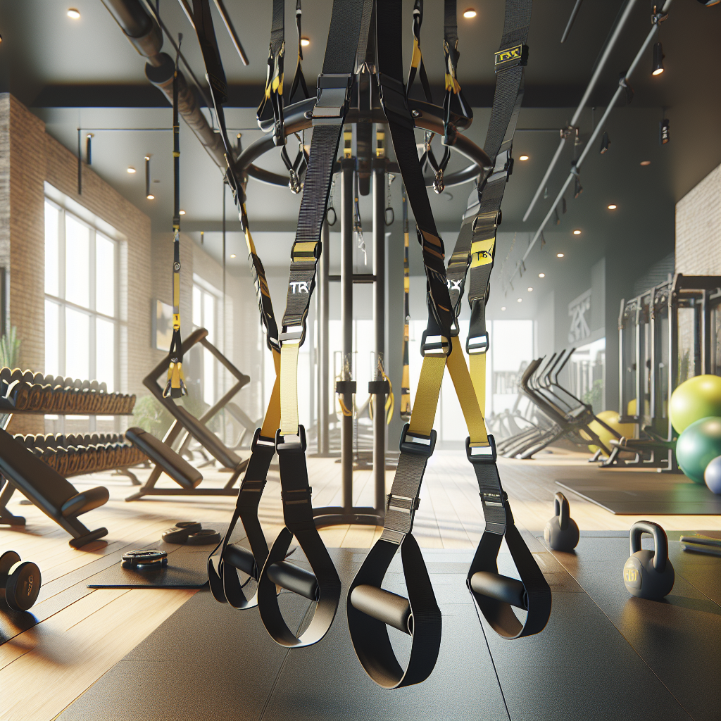 TRX gym equipment in a modern fitness center.