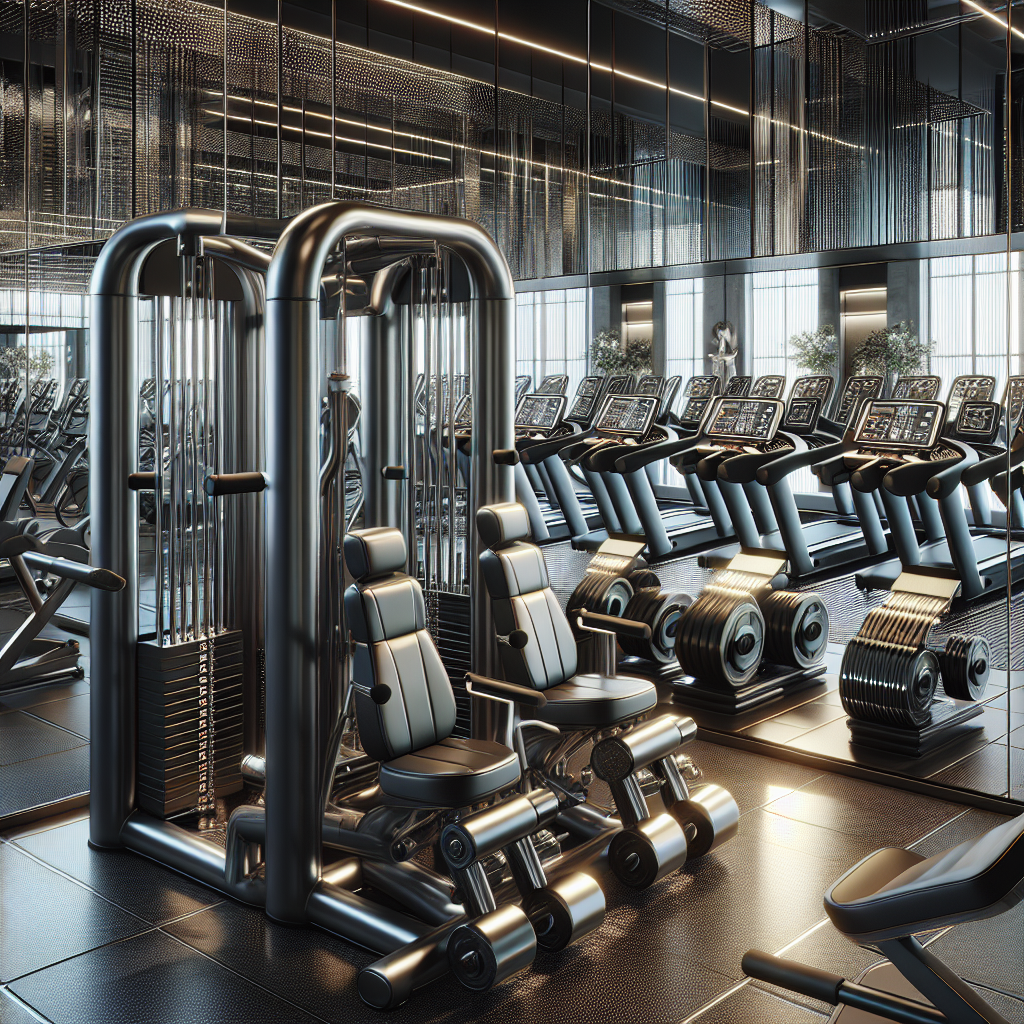 Realistic gym equipment in a modern fitness center