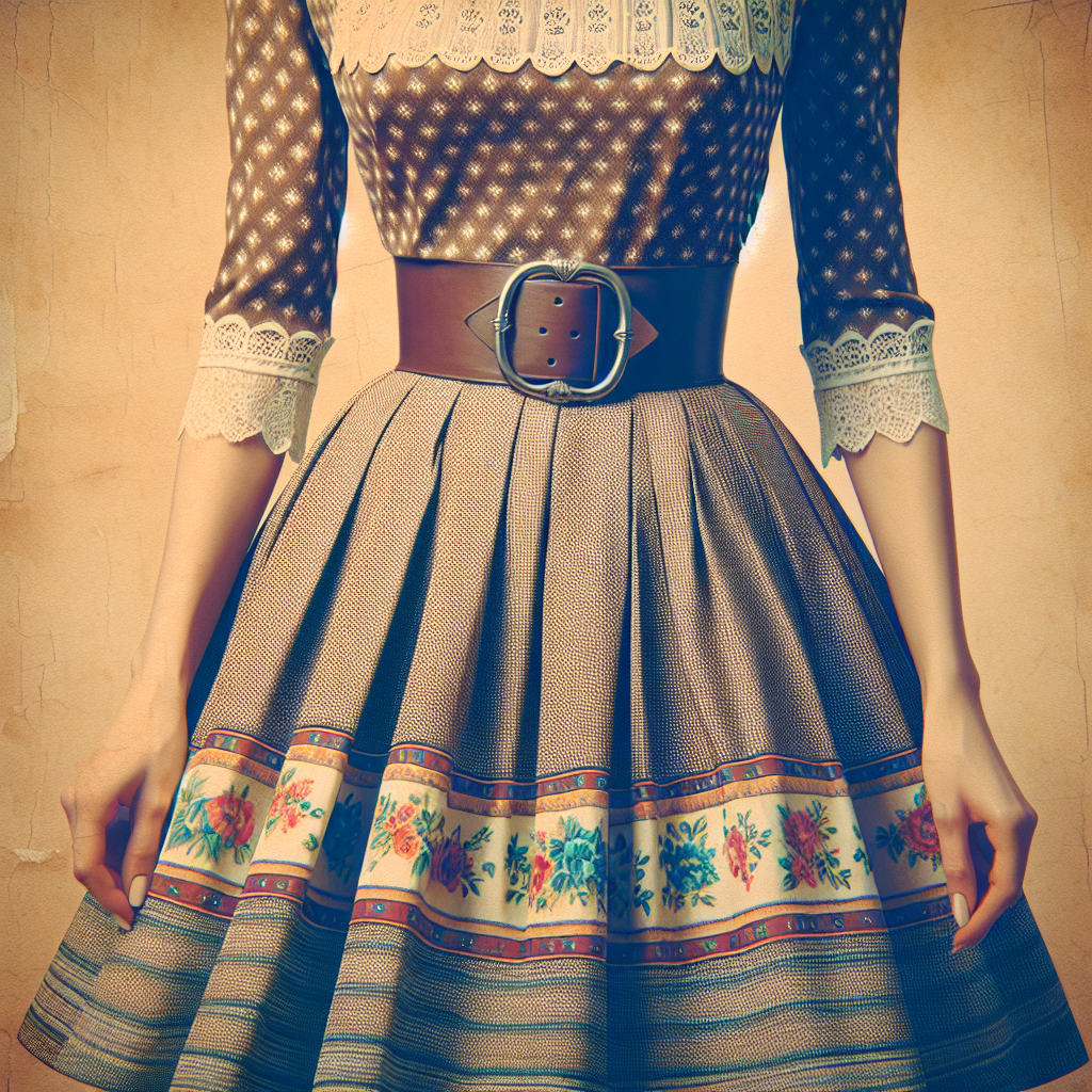 A person dressed in realistic vintage-inspired fashion from the 1950s