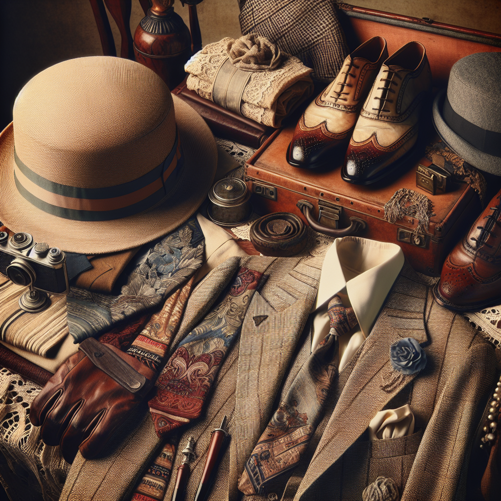 A realistic depiction of vintage clothing with detailed textures and patterns, showcasing the charm of the era.