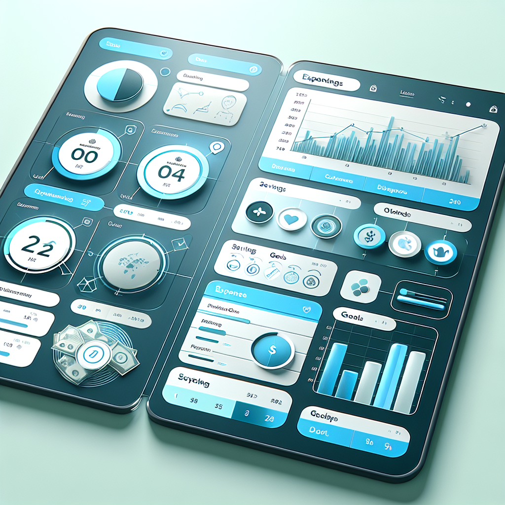 A modern, user-friendly budget tracker interface of the Vala financial application, with an organized layout and branded elements, set in a realistic digital illustration for 2023.