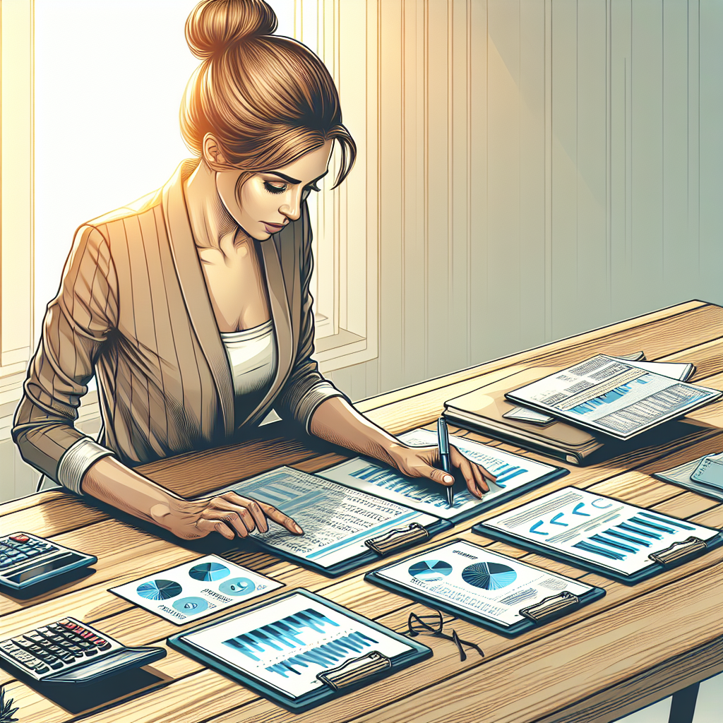 A person organizing financial documents at a desk, representing effective money management.