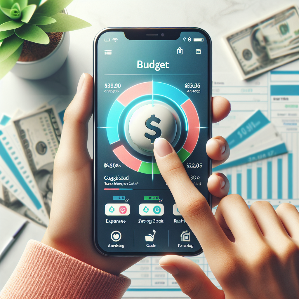Modern budget tracker interface on a smartphone syncing with a bank account.