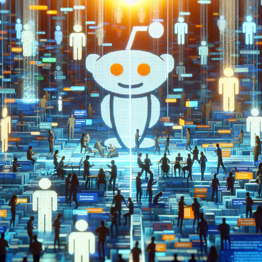 Digital illustration of a vibrant online personal finance forum inspired by Reddit.