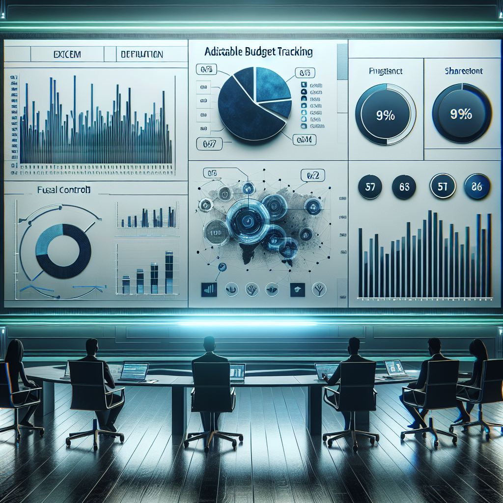 Budget tracking with Power Apps depicted on a screen in a modern professional setting.