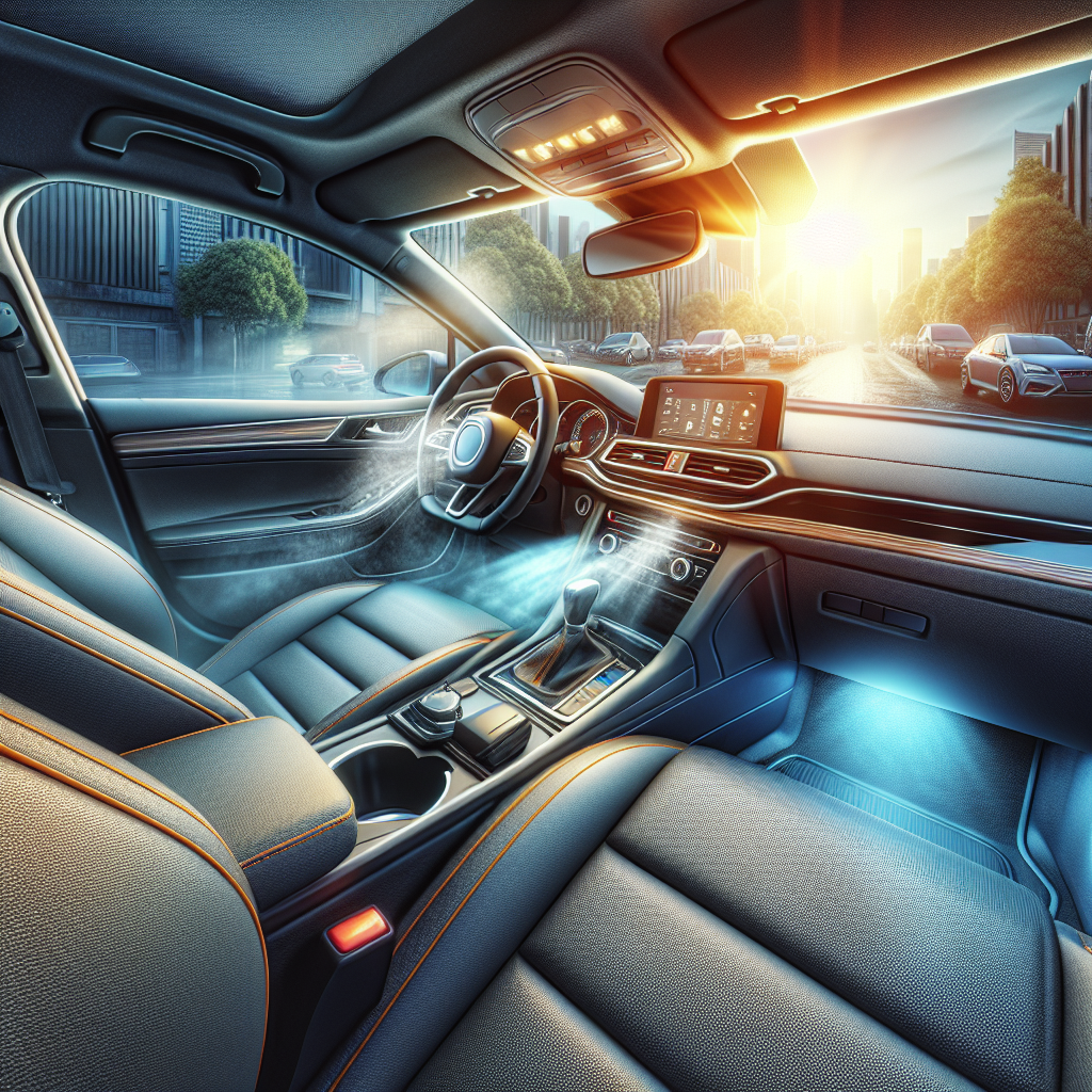 A realistic image of a clean and fresh car interior, emphasizing cleanliness and the absence of odors.