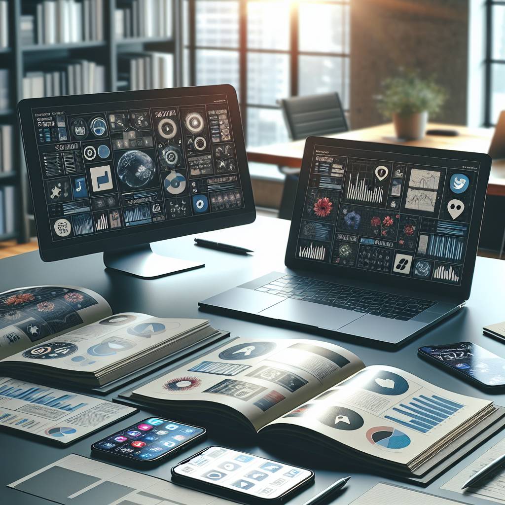 A collection of social media management books with a laptop and smartphone in a modern workspace.