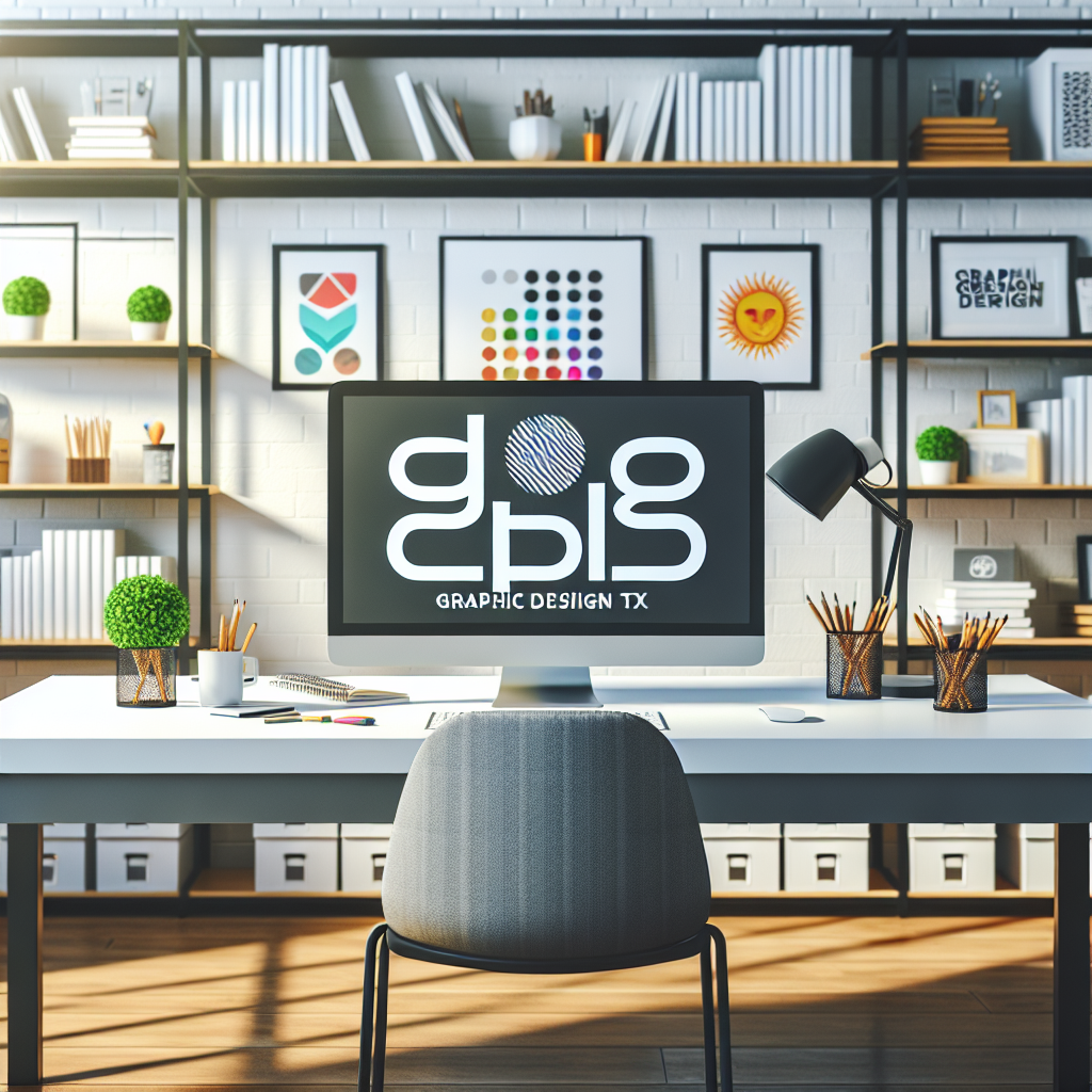 Modern graphic design studio in Baytown, Texas with a creative and professional atmosphere.