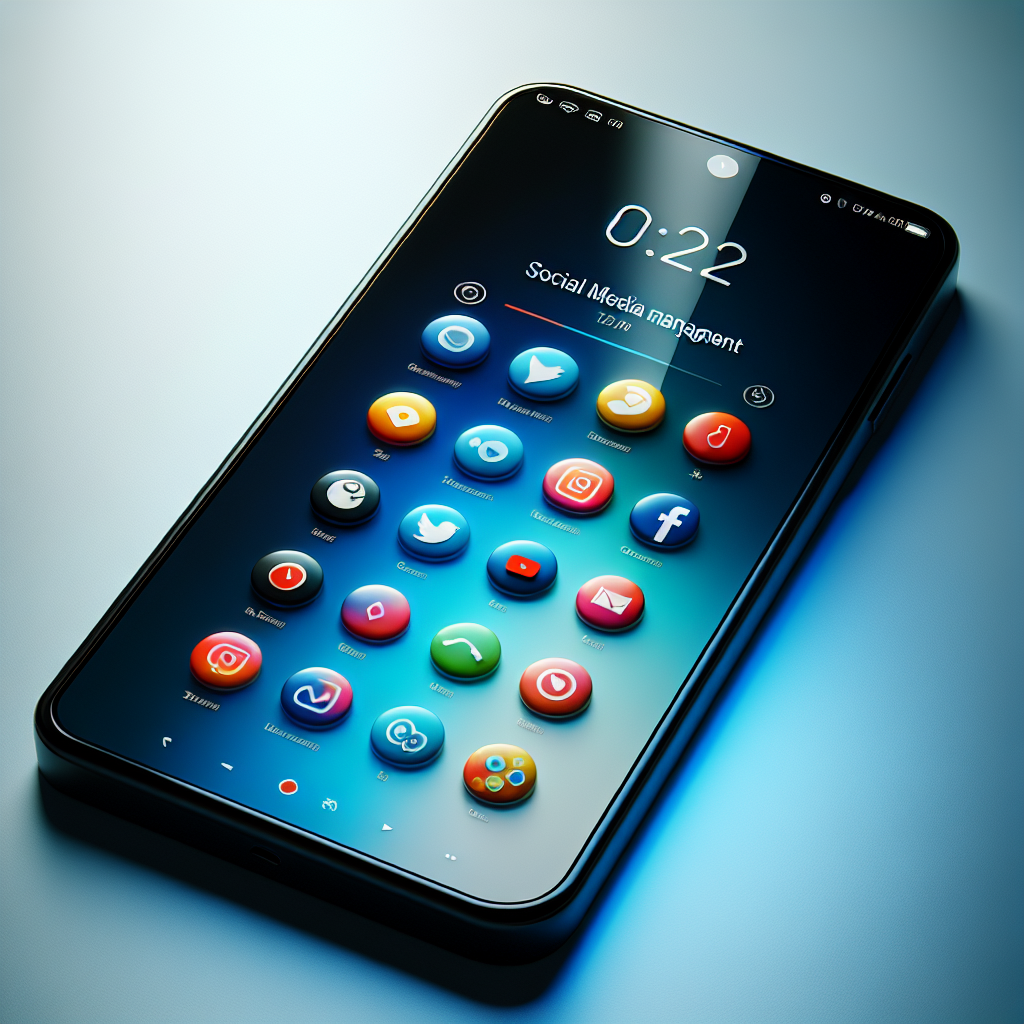 A smartphone displaying a social media management app interface.