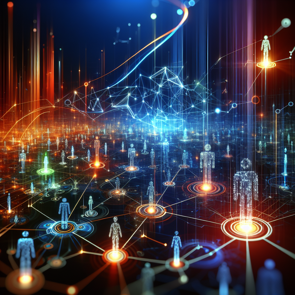 Abstract representation of social media connectivity with vibrant nodes and lines.