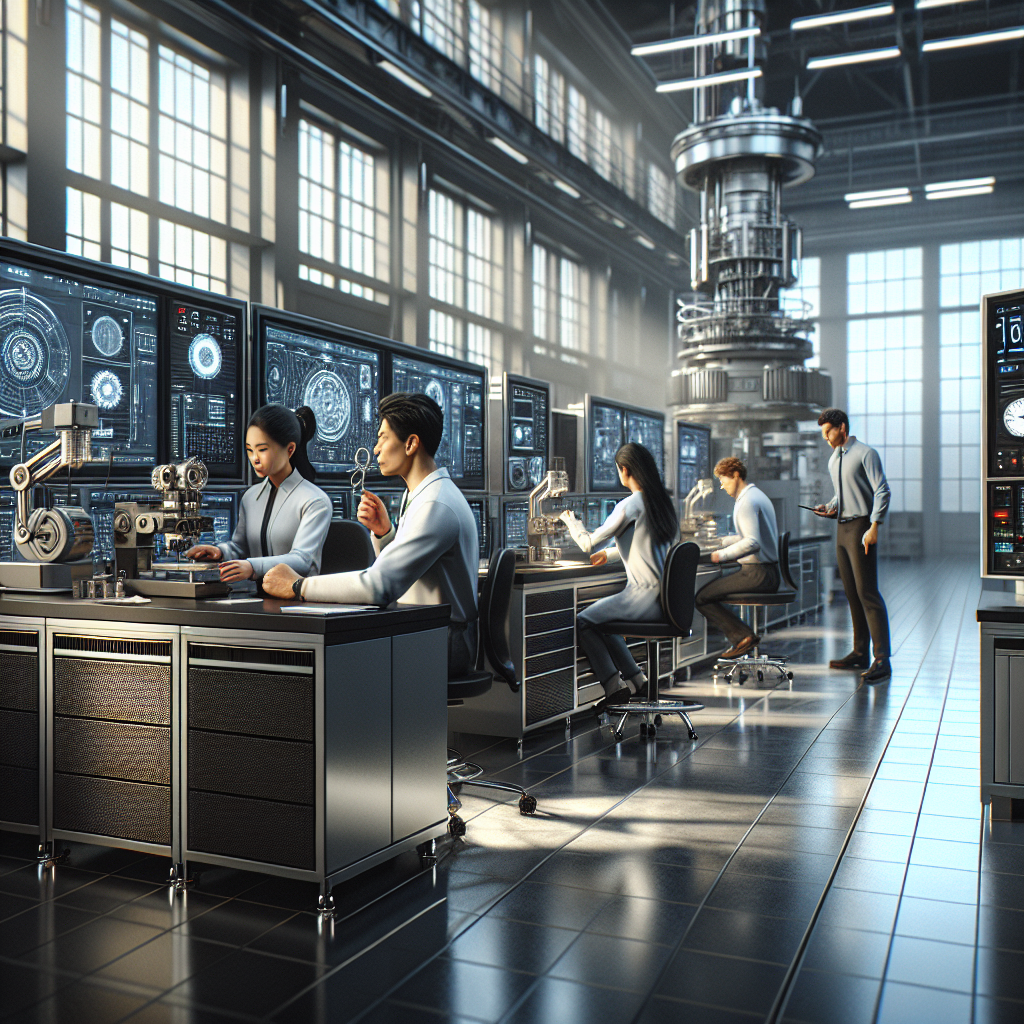 Engineering lab inside Best Quality Engineering Pte. Ltd with a team of engineers working.