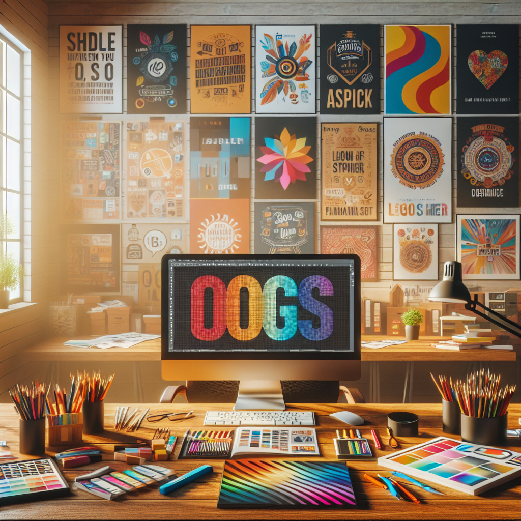 A creative workspace in Bilaspur with a wooden desk and design materials, showcasing the essence of graphic design services.