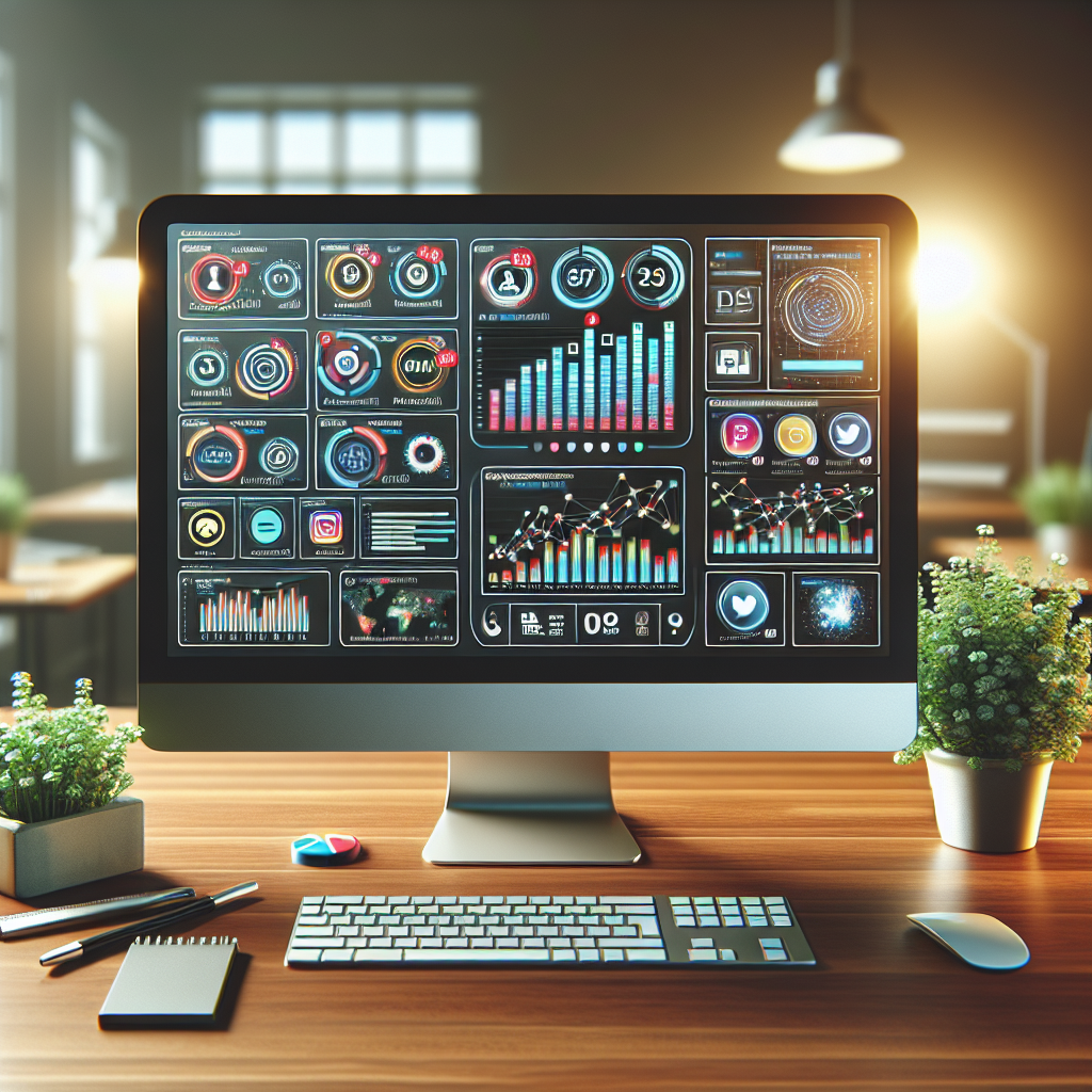A digital workspace showcasing social media management tools on a computer screen.