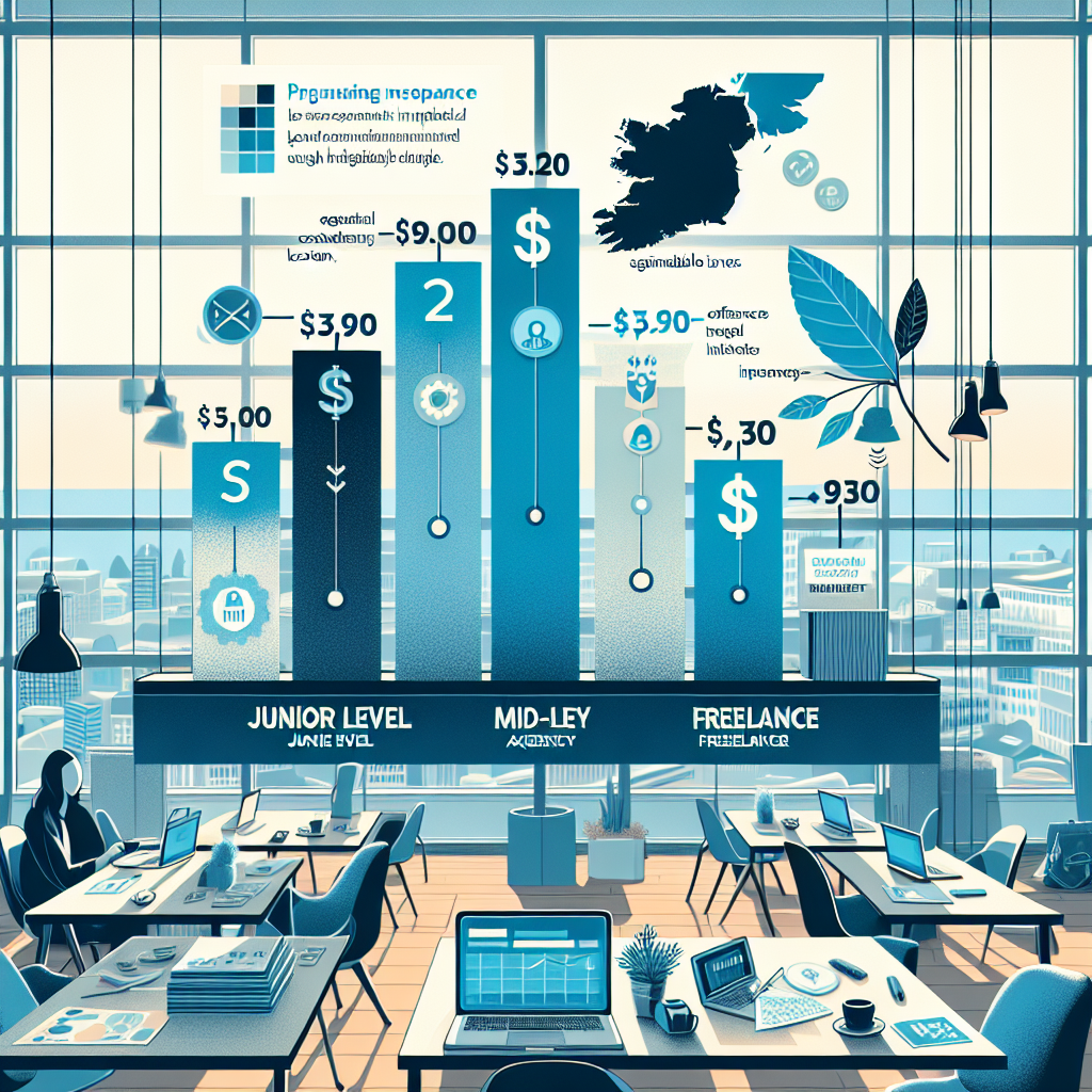 An illustration depicting the costs of social media management services in the UK, featuring a pricing chart and various influencing factors.