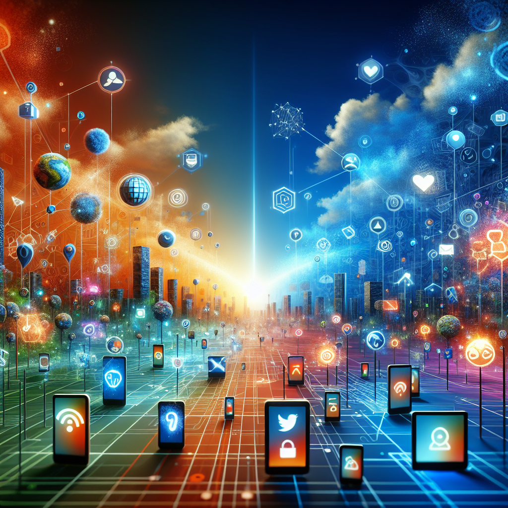 A vibrant digital landscape representing social media engagement and community management.