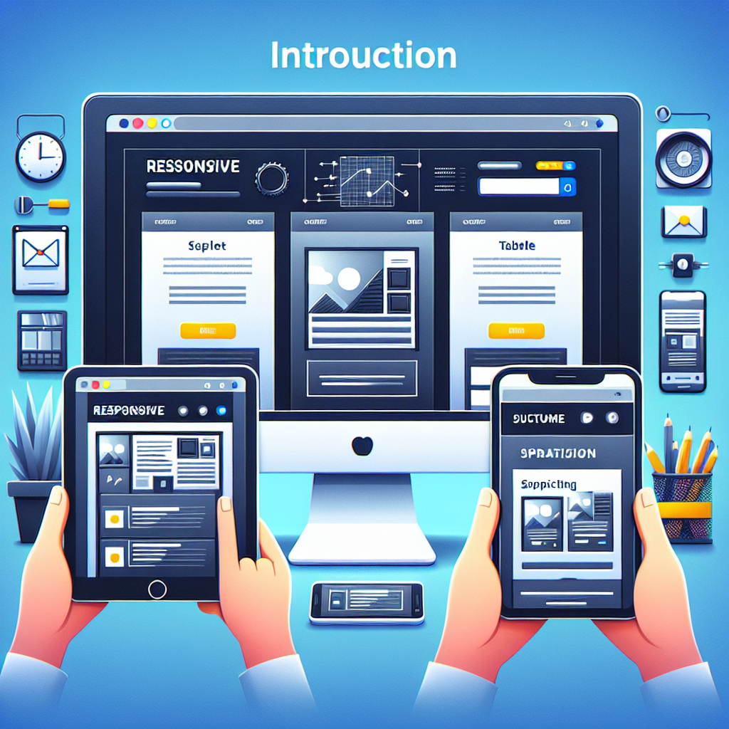 Introductory screen to a responsive web design tutorial with different device screens.