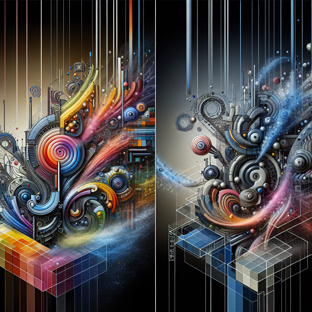 A realistic, innovative graphic design featuring geometric patterns and abstract elements.