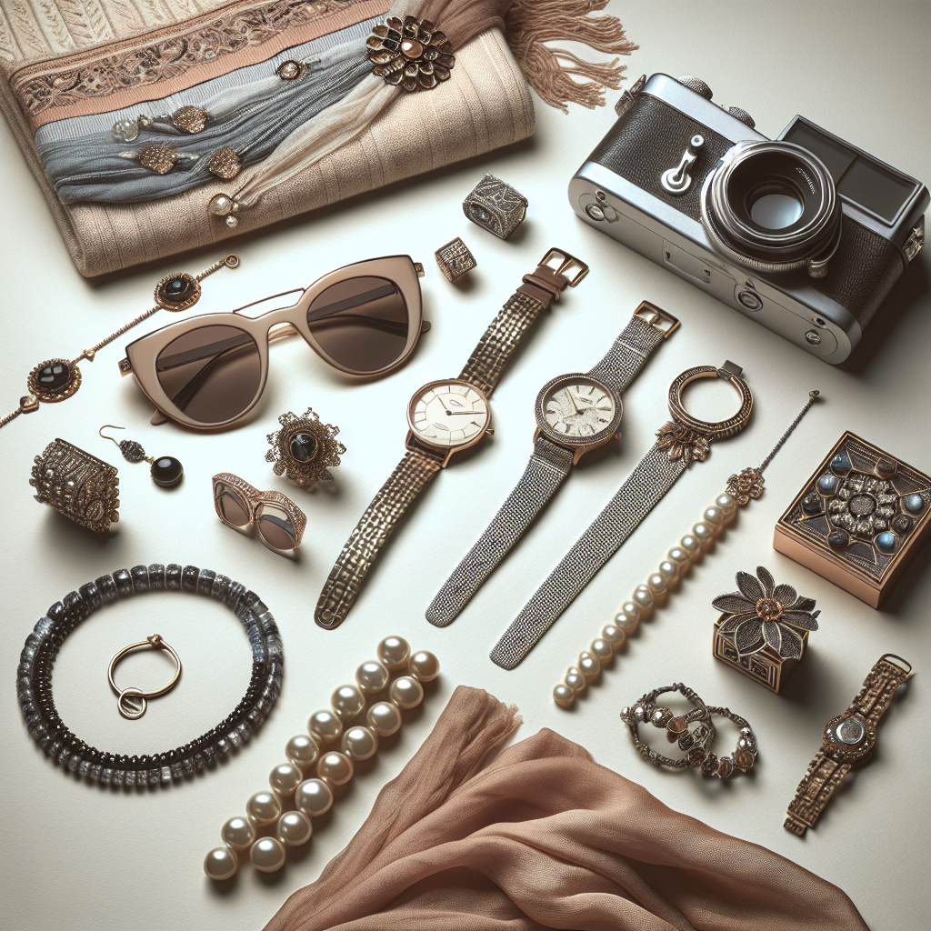 An assortment of fashion accessories displayed elegantly.