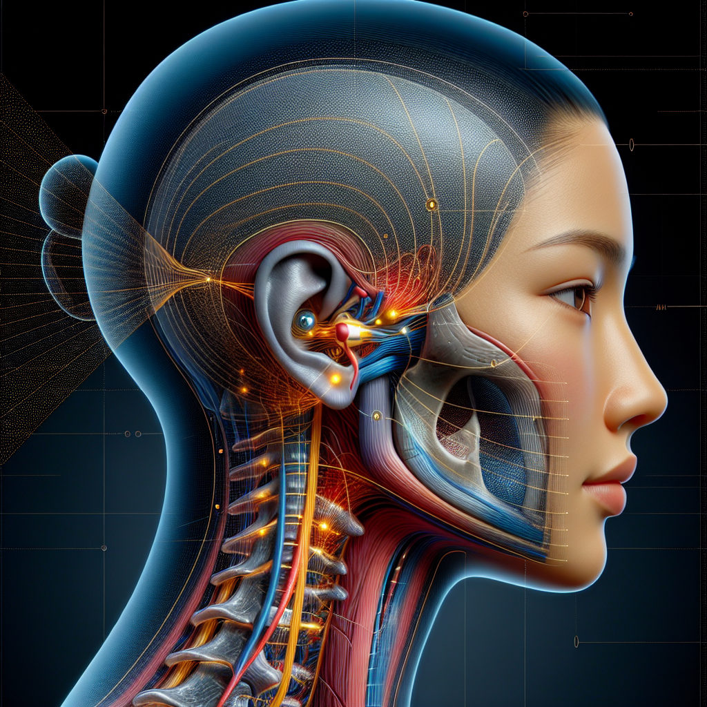 An educational and realistic visual explanation of how bone conduction works, with annotations.