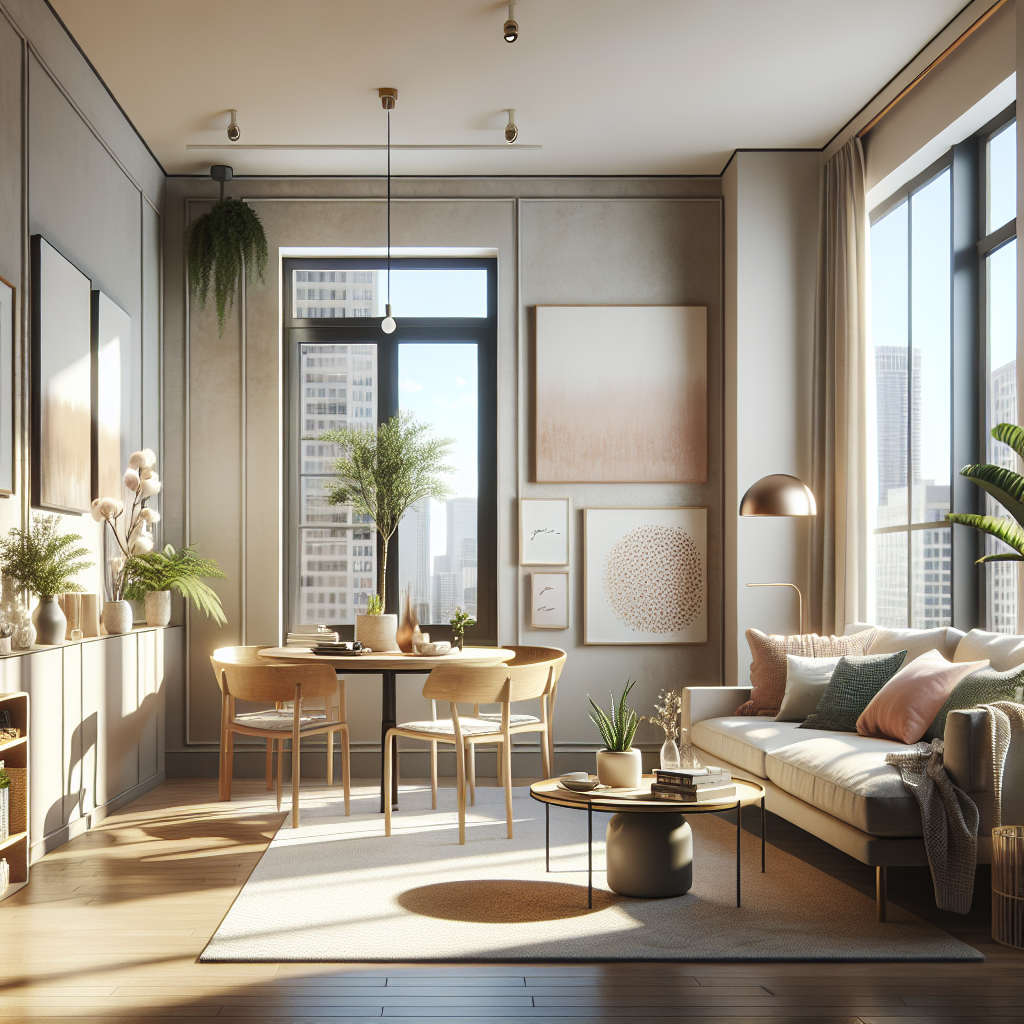 A cozy and modern affordable apartment interior in Houston.