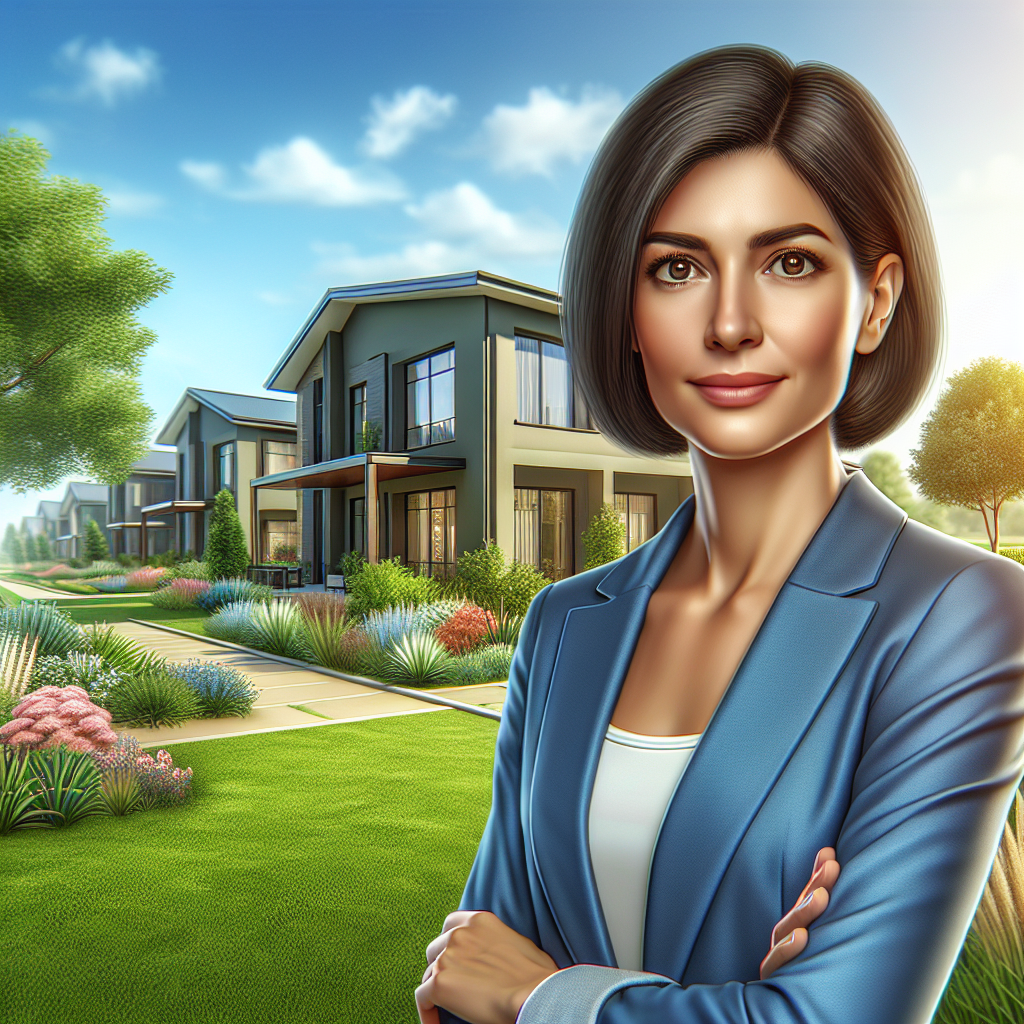 A property manager standing in front of a well-maintained residential building in Houston.