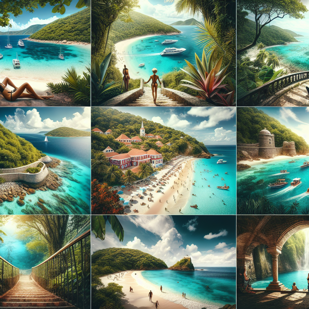 A realistic image of Nassau Paradise Island featuring its beautiful beaches, turquoise waters, and historic landmarks.