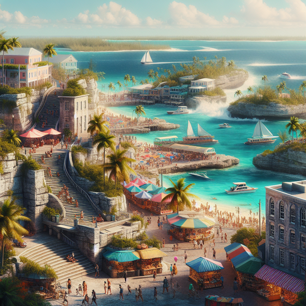 Affordable activities in Nassau including Queen's Staircase, Junkanoo Beach, and Nassau Straw Market.