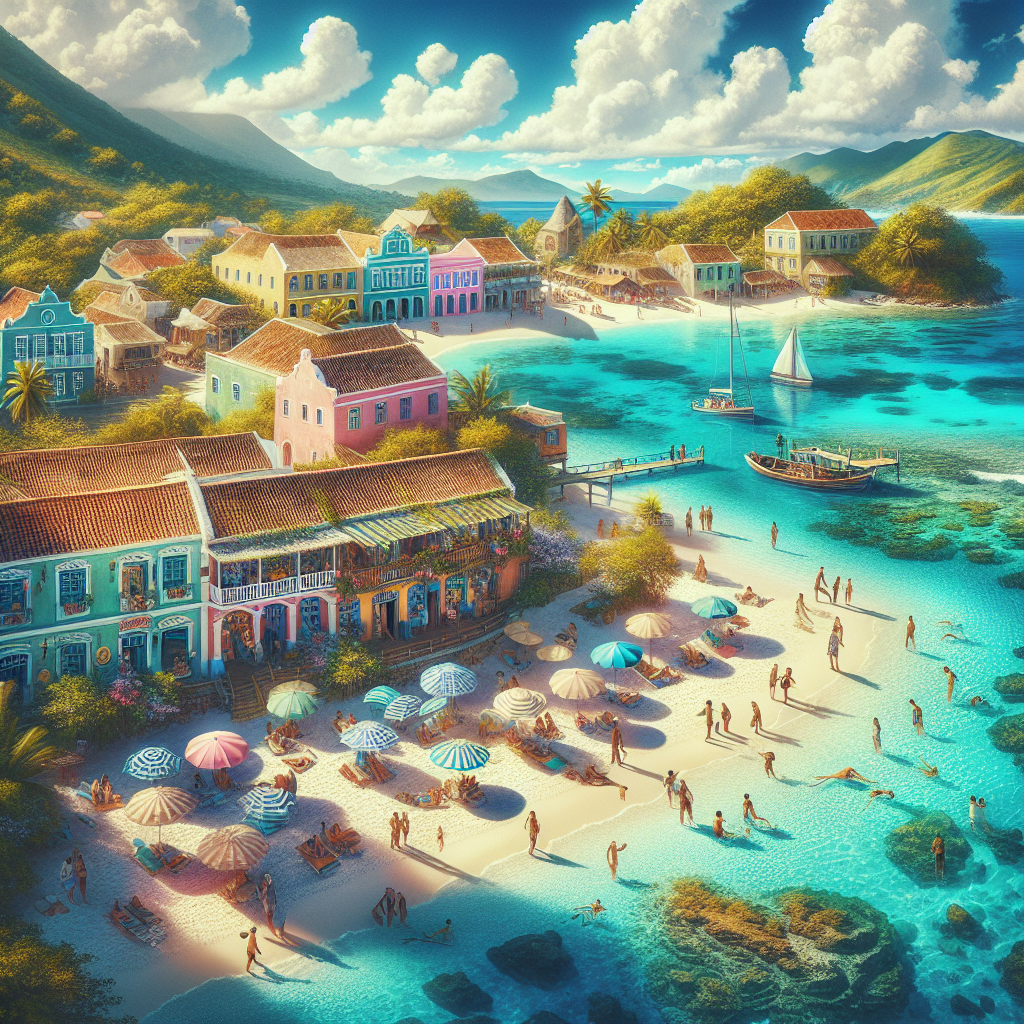 Realistic image of Nassau, Bahamas featuring clear turquoise waters, white sandy beaches, pastel-colored colonial buildings, and bustling markets.