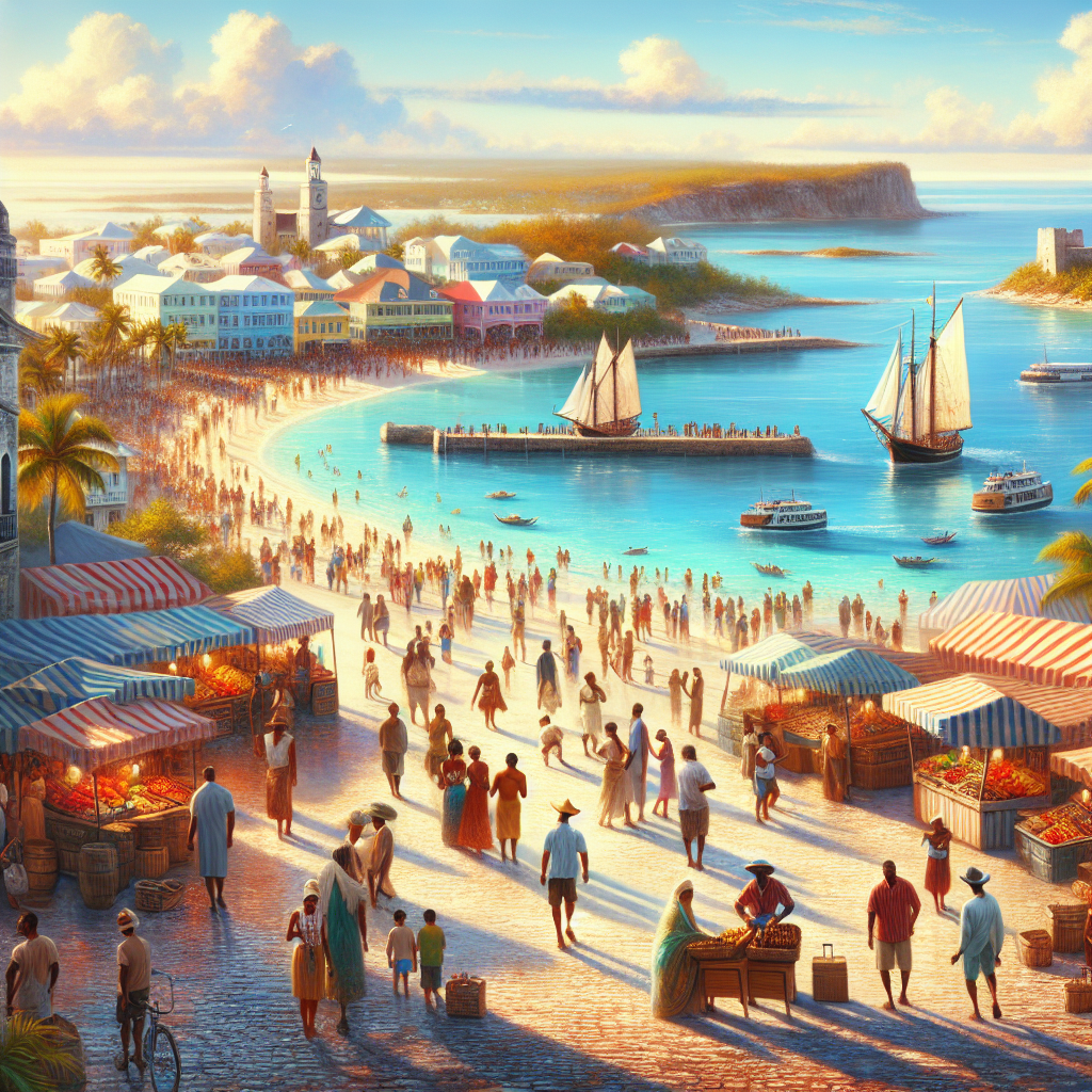 Nassau, Bahamas featuring Cable Beach, Straw Market, and historic landmarks.