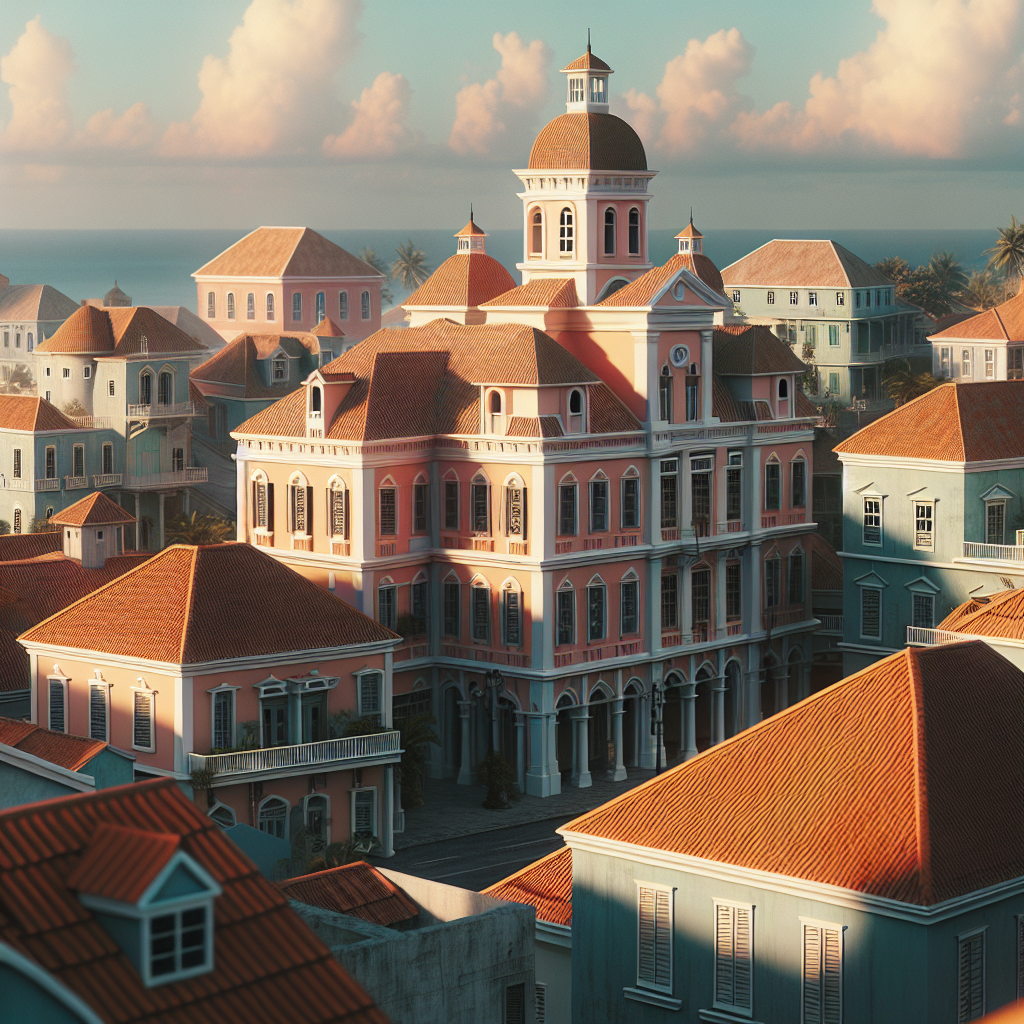 A realistic image of Nassau's historical landmarks inspired by a reference photo.