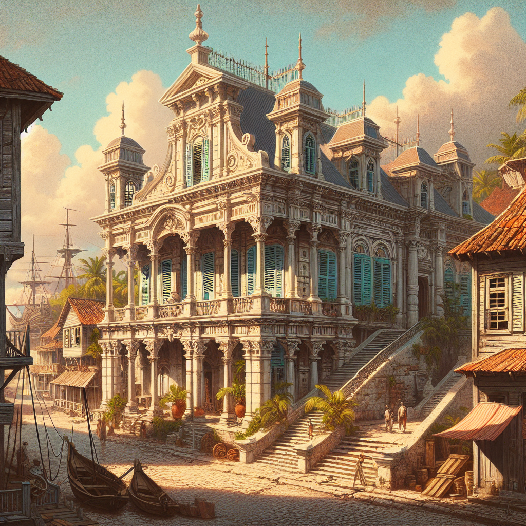 Historical sites of Nassau inspired realistic image