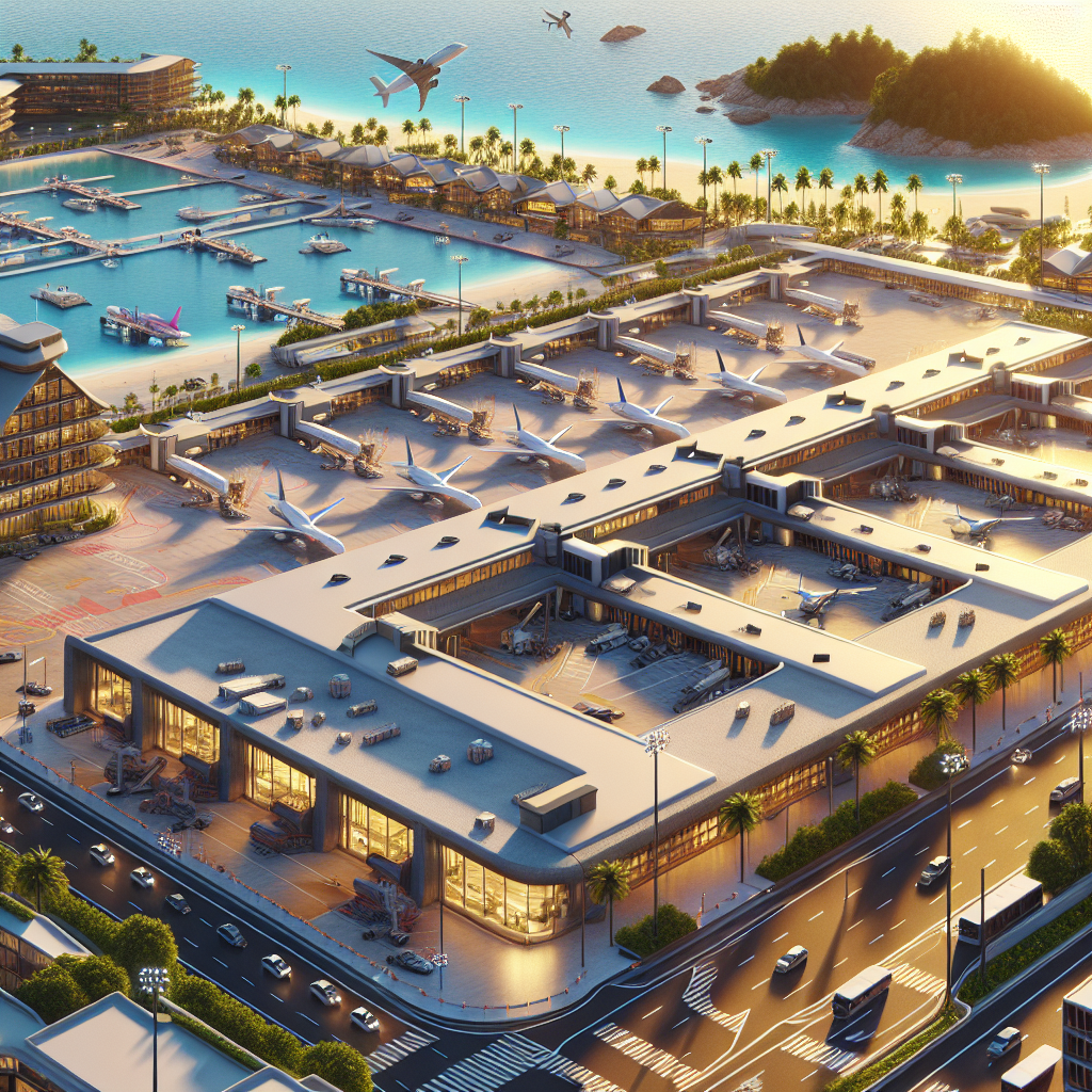 A realistic image of Nassau Airport modeled after the image provided in the URL.
